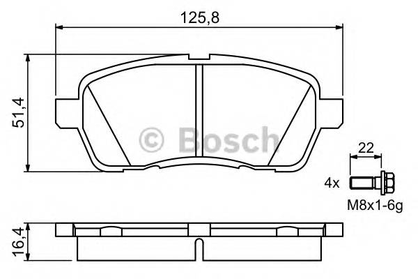 BOSCH 0 986 494 195 Комплект гальмівних колодок,