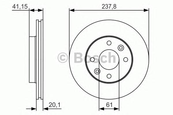 BOSCH 0 986 479 R66 Гальмівний диск передній