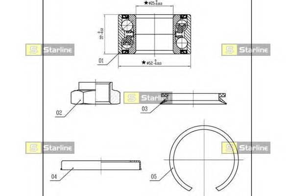 STARLINE LO 03556 Пiдшипник ступицi колеса