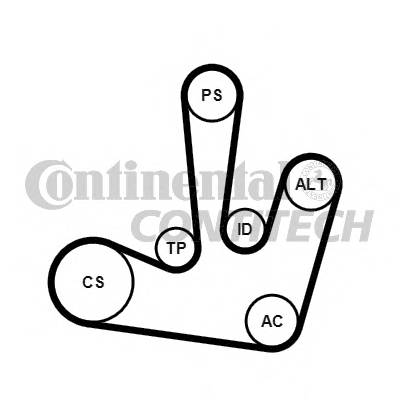 CONTITECH 6PK1795K1 Поликлиновой ременный комплект