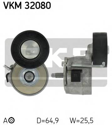 SKF VKM 32080 Натяжной ролик, поликлиновой