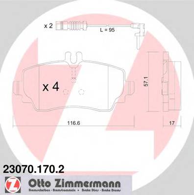 ZIMMERMANN 23070.170.2 Комплект тормозных колодок,