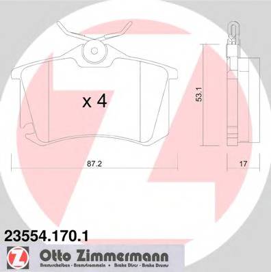 ZIMMERMANN 23554.170.1 Комплект тормозных колодок,