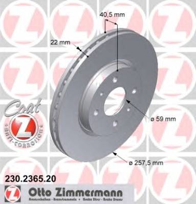 ZIMMERMANN 230.2365.20 Гальмівний диск