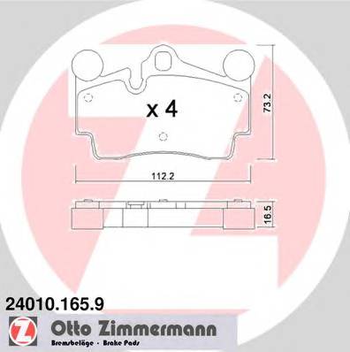 ZIMMERMANN 24010.165.9 Комплект гальмівних колодок,