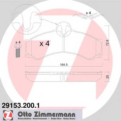 ZIMMERMANN 29153.200.1 Комплект гальмівних колодок,