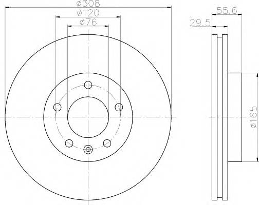 HELLA 8DD 355 109-661 Тормозной диск