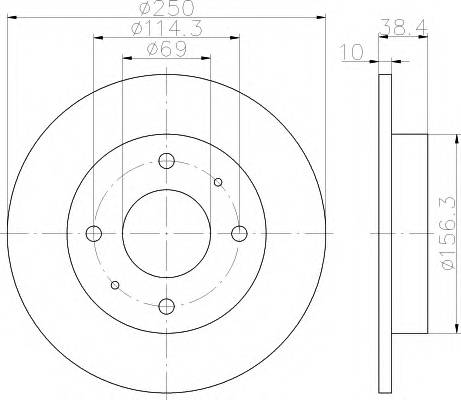 HELLA 8DD 355 111-531 Тормозной диск