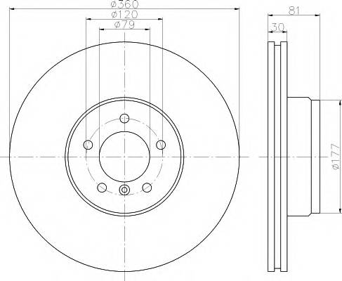 HELLA 8DD 355 115-611 Тормозной диск