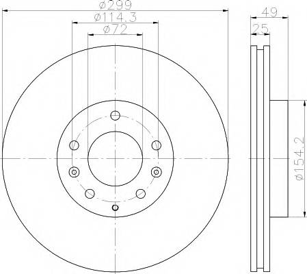 HELLA 8DD 355 115-771 Тормозной диск