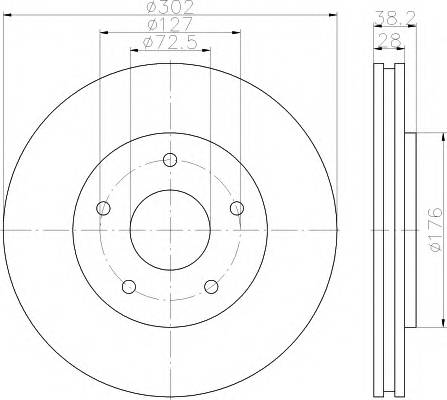 HELLA 8DD 355 115-841 Тормозной диск