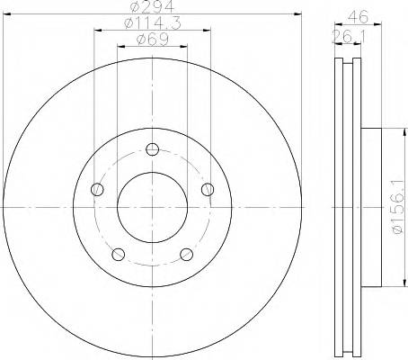 HELLA 8DD 355 115-911 Тормозной диск