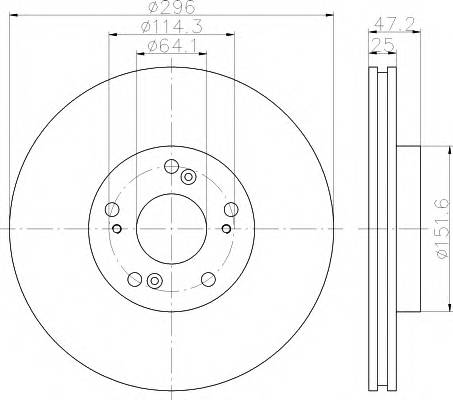 HELLA 8DD 355 116-101 Гальмівний диск