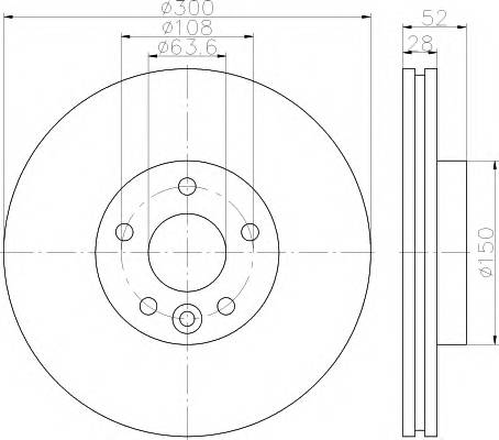 HELLA 8DD 355 116-221 Тормозной диск