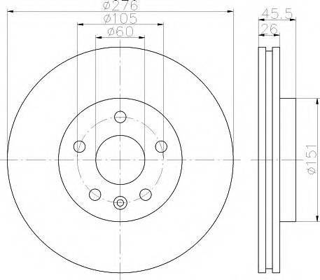 HELLA 8DD 355 116-351 Тормозной диск