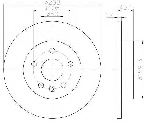 HELLA 8DD 355 116-581 Гальмівний диск