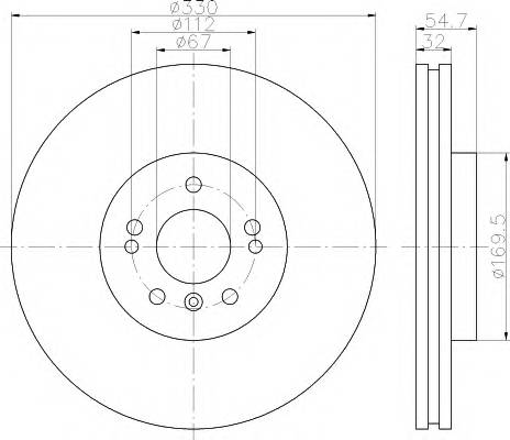 HELLA 8DD 355 113-171 Тормозной диск