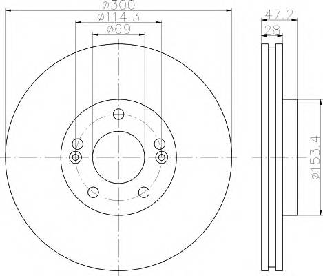 HELLA 8DD 355 114-511 Тормозной диск