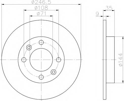 HELLA 8DD 355 108-391 Тормозной диск