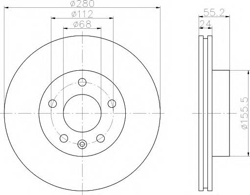 HELLA 8DD 355 105-591 Тормозной диск