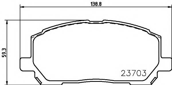 HELLA 8DB 355 011-161 Комплект гальмівних колодок,