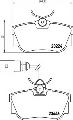 HELLA 8DB 355 018-591 Комплект гальмівних колодок,