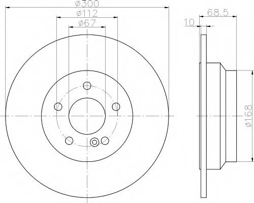 HELLA 8DD 355 108-841 Тормозной диск