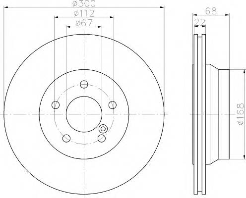 HELLA 8DD 355 108-861 Гальмівний диск