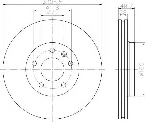 HELLA 8DD 355 108-951 Тормозной диск