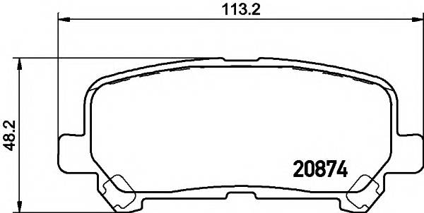 HELLA 8DB 355 020-601 Комплект тормозных колодок,