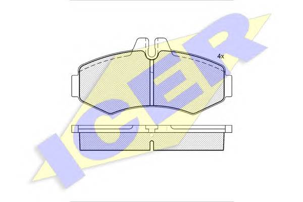 ICER 141288 Комплект тормозных колодок,