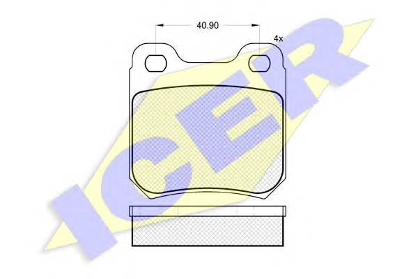 ICER 180693 Комплект тормозных колодок,