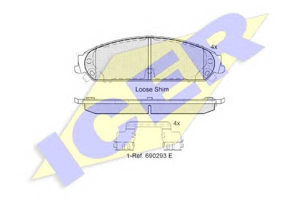ICER 182068 Комплект тормозных колодок,