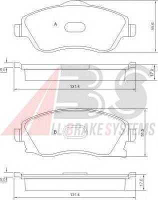 A.B.S. 37213 Комплект гальмівних колодок,