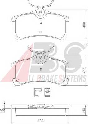 A.B.S. 37270 Комплект гальмівних колодок,