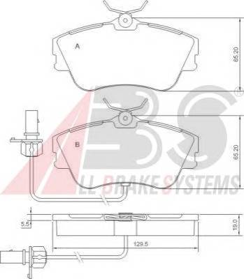 A.B.S. 37274 Комплект тормозных колодок,