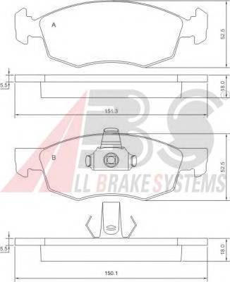 A.B.S. 37286 Комплект тормозных колодок,