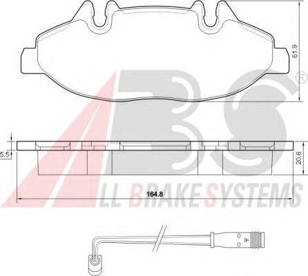 A.B.S. 37449 Комплект тормозных колодок,