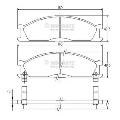 NIPPARTS J3601037 Комплект гальмівних колодок,