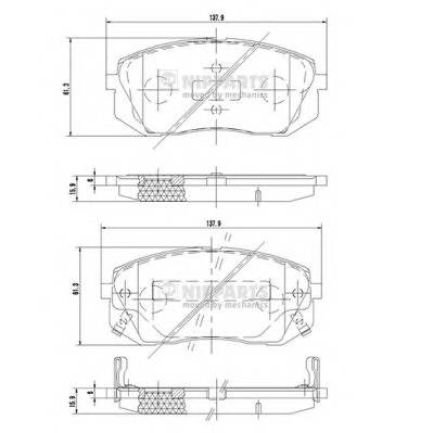 NIPPARTS N3600330 Комплект тормозных колодок,