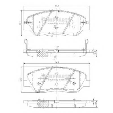 NIPPARTS N3605051 Комплект гальмівних колодок,