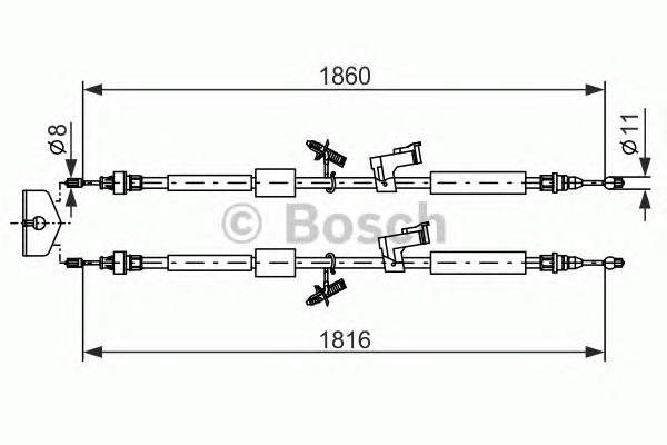 BOSCH 1 987 482 189 Трос, стоянкова гальмівна