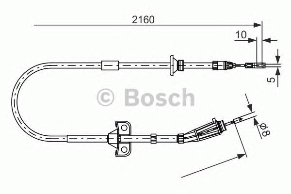 BOSCH 1 987 482 284 Трос, стоянкова гальмівна