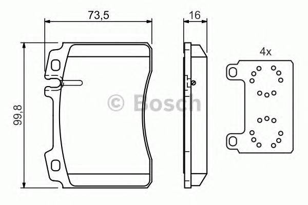 BOSCH 0 986 424 170 Комплект тормозных колодок,