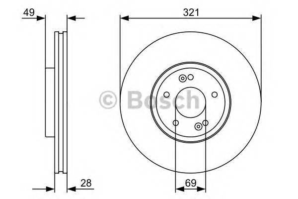 BOSCH 0 986 479 536 Гальмівний диск