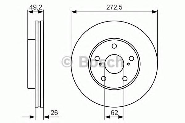 BOSCH 0986479R45 Гальмівний диск