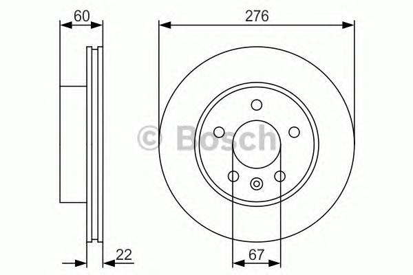 BOSCH 0986479R95 Гальмівний диск Bosch