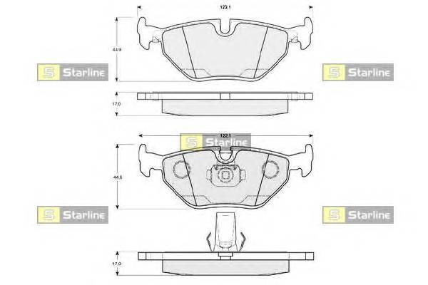 STARLINE BD S819P Гальмiвнi колодки, к-кт.