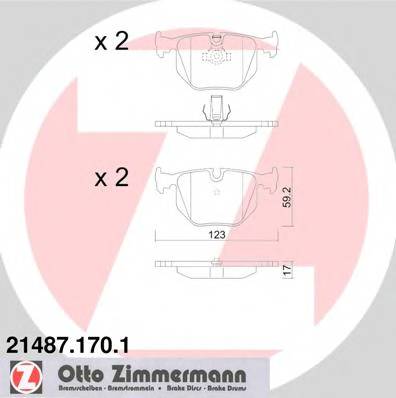 ZIMMERMANN 21487.170.1 Комплект тормозных колодок,