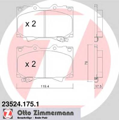 ZIMMERMANN 23524.175.1 Комплект тормозных колодок,